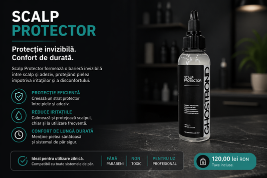 Scalp protector inainte de aplicarea lipiciului pentru calote sistem de păr natural manhair.ro