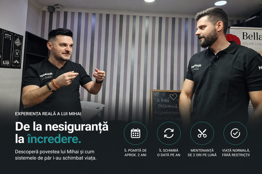 Mihai poarta un sistem de par natural pe calota si ne spune experienta lui personala