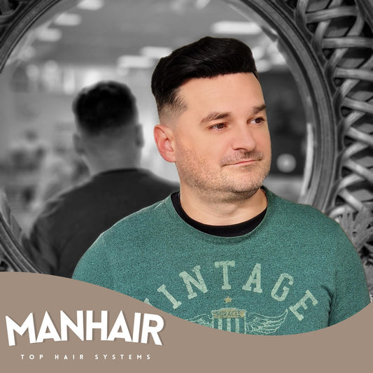 Top Hair System par natural BEN baza PU calotă bărbați păr natural